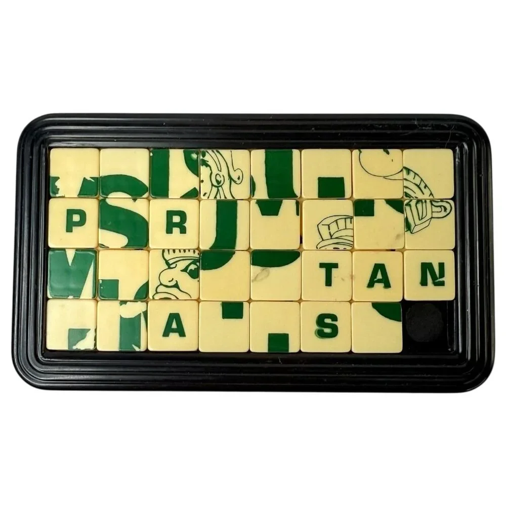 Vintage Michigan State University Spartans Sliding Tile Puzzle Drueke Games MSU‎